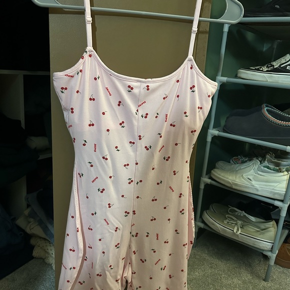 SHEIN Pink Cherry Print Chemise - Picture 6 of 7